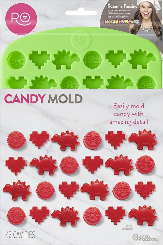 ROSANNA PANSINO by Wilton Nerdy Nummies Silicone Candy Mold, 42-Cavity by Wilton