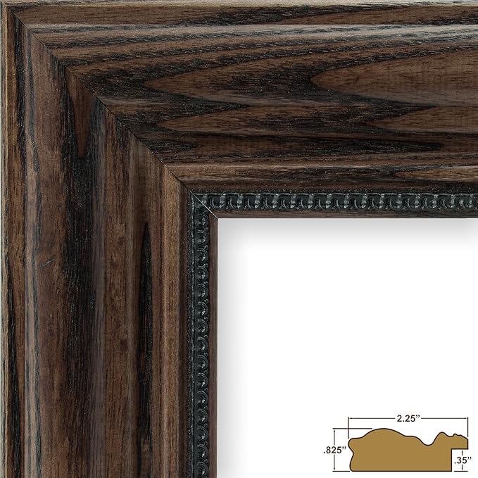 Craig Frames 16x16 Brown Picture Frame Matted to 12x12, Wood Wall Decor | A lightweight, shatter resistant acrylic front, made in the USA for a gallery display - Image 2