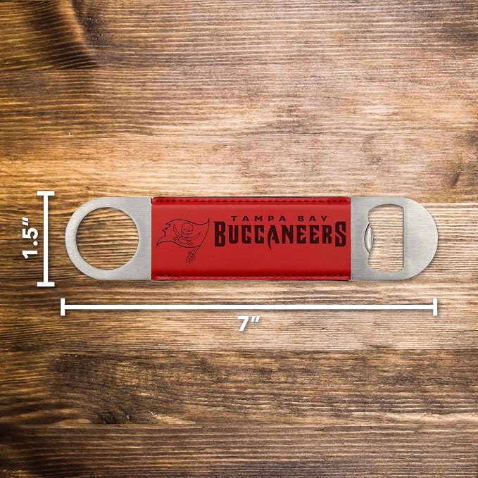Rico Industries NFL Laser Engraved Bar Blade Faux Leather Laser Engraved Bar Blade - Great Beverage Accessory for Game Day - Image 4