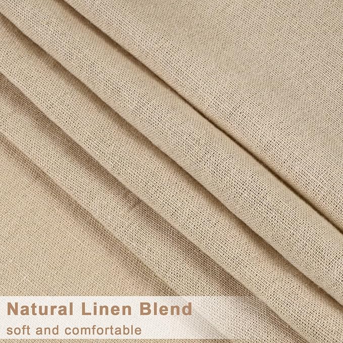 Likiyol Linen Valances for Windows Farmhouse Window Valances with Ruffle Rustic Country Light Filtering Kitchen Valance Curtains Rod Pocket Valance for Bathroom Cafe, Linen, 52" W X 18" L - Image 7