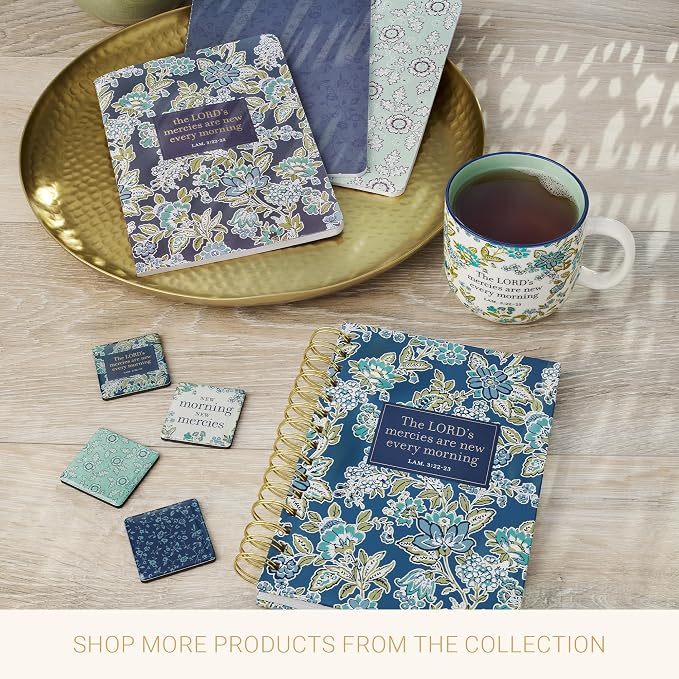Christian Art Gifts Large Novelty Inspirational Microwave & Dishwasher Safe Ceramic Coffee & Tea Mug for Women: Meries are New Encouraging Scripture, Easy Hold Handle, White & Teal Blue Floral, 14 oz - Image 8