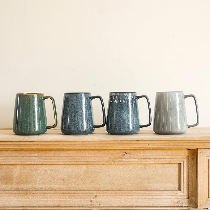 Large Ceramics Coffee Mugs,24 OZ,Large Handle Design,Extra Large Tea and Coffee Cup for Office and Home，Microwave And Dishwasher Safe(24 oz Gray) - Image 8