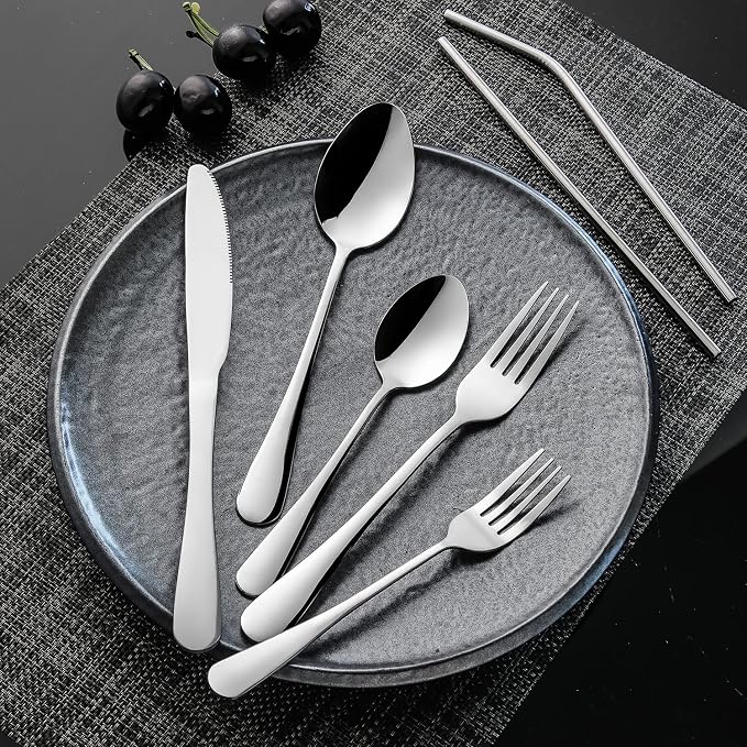 28 Pieces Silverware Service for 4 Flatware Set Stainless Steel Utensils Cutlery Set Dishwasher Safe - Image 5