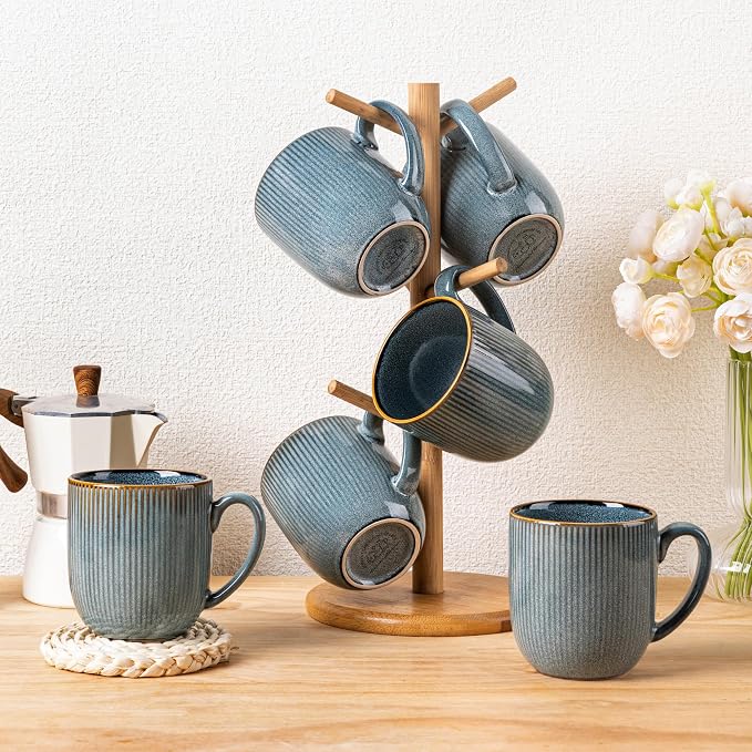 GBhome Ceramic Coffee Mugs Set of 6, 12oz Handmade Ceramic Coffee Mugs Set with Gradient color for Latte/Tea/Beer/Hot Cocoa, Dishwasher & Microwave Safe - Image 8