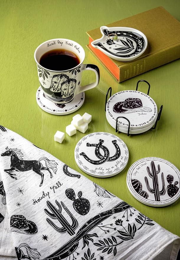 Karma Gifts 14 oz Black and White Boho Mug Raven - Cute Coffee and Tea Mug - Ceramic Coffee Mugs for Women and Men - Image 6