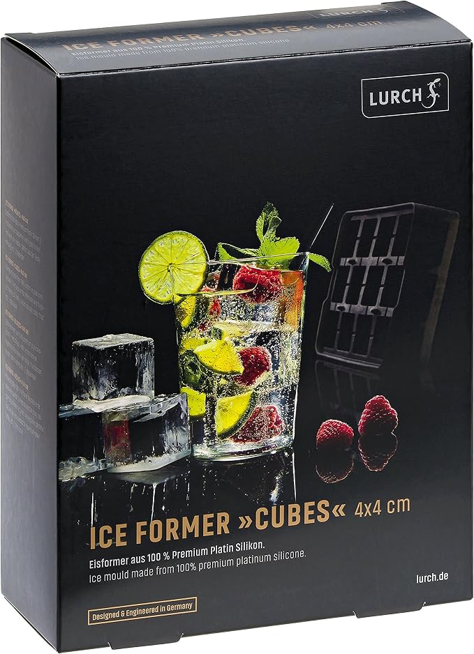 LURCH Germany ICE Former Cube - Silicone Tray for 12 Ice Cubes (1.6x1.6'') - Image 2