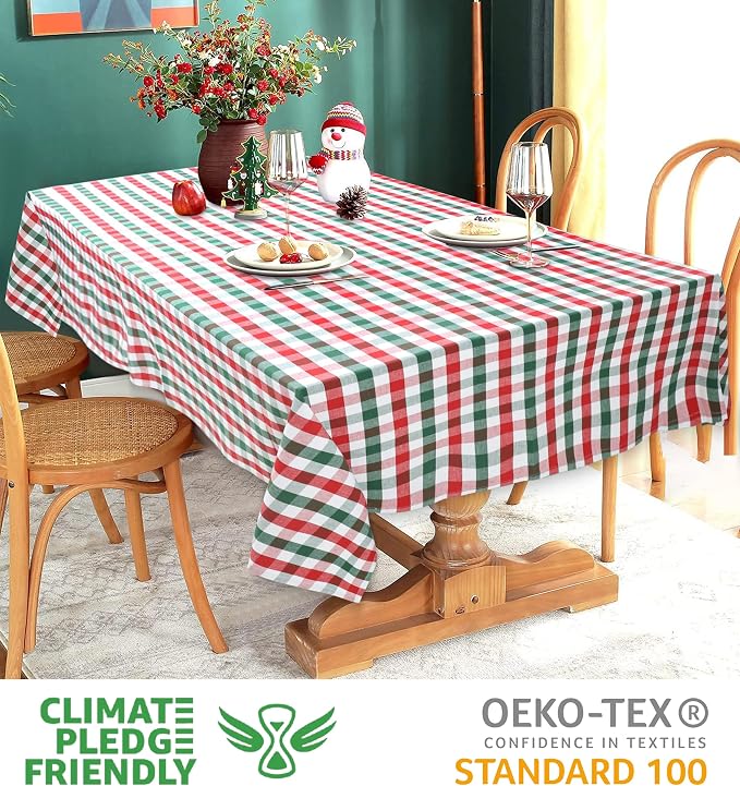 Urban Villa Tablecloth Cotton Tabletop 60x102 (8-10 Seats) Red/Grn/Wht - Image 3