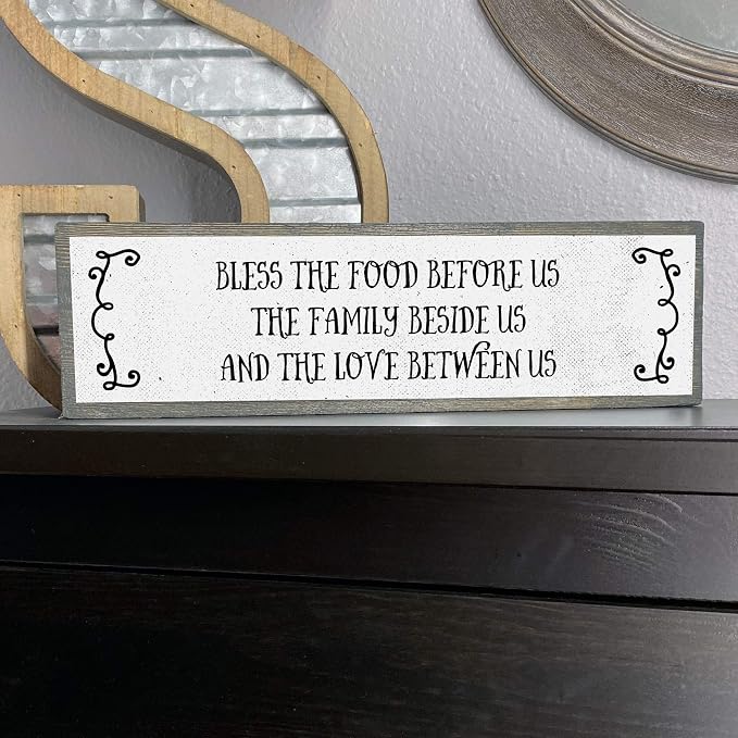 Kitchen Wood Signs (Medium - Wood And Metal, Bless The Food Before Us The Family Beside Us And The Love Between Us) - Image 6