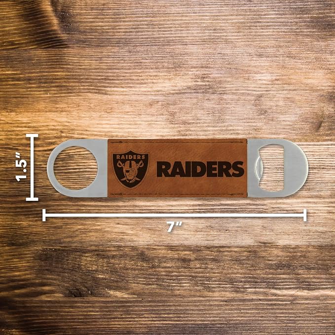 Rico Industries NFL Laser Engraved Bar Blade Faux Leather Laser Engraved Bar Blade - Great Beverage Accessory for Game Day - Image 4