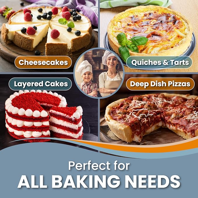 8 Inch Springform Pan for Cheesecake with Leakproof Silicone Sleeve | NONSTICK, Dishwasher Safe, No Leaks in WATER BATH, NO FOIL WRAP & Parchment Needed, Heavy-Gauge & Durable Carbon Steel 0.4 mm - Image 7