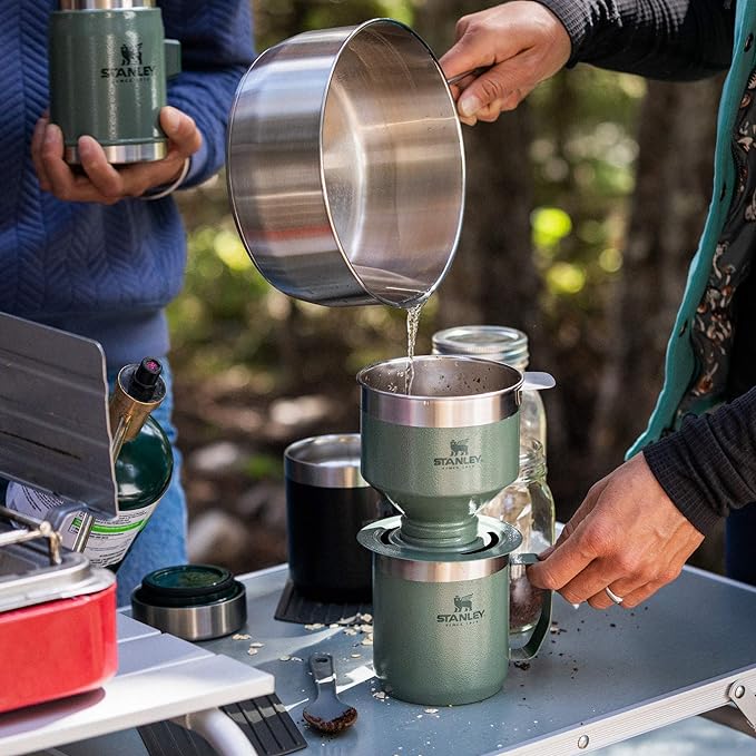 STANLEY Perfect Brew Pour Over Set | 12 oz Camp Mug with Lid Included | Drip Coffee Maker with Reusable Filter | Insulated Stainless Steel | BPA-Free | Hammertone Green - Image 7