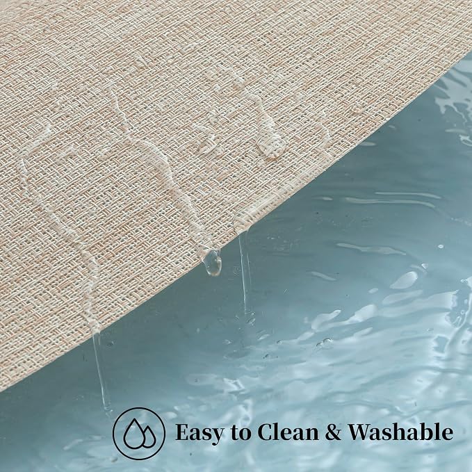 Leetaltree Beige Placemats Set of 20 - Heat Resistant Non-Slip Place mats for Dining Table, Washable Durable PVC Vinyl Woven Table Mats(Beige, 20) - Image 5
