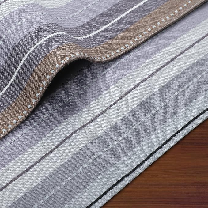 Urban Villa Two Tone Placemat Cotton Tablemat 14x20 (Set of 6) Greymulti - Image 7