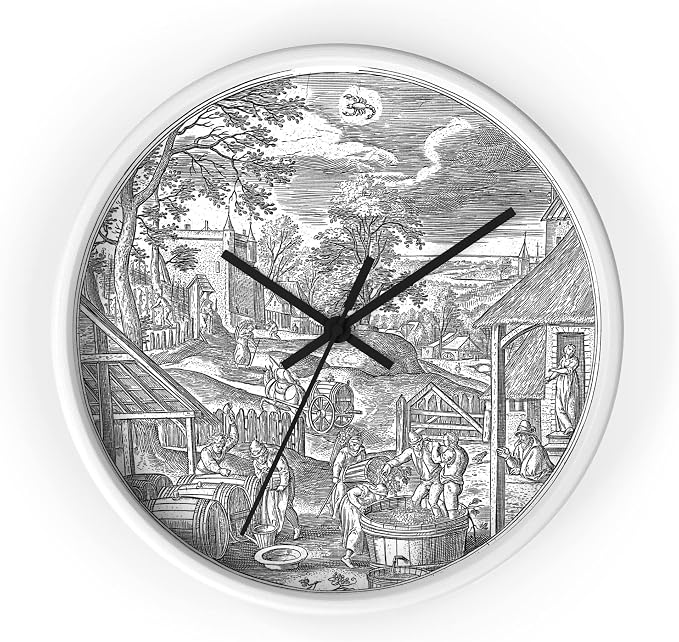 Mozingo ~ Wine Clock for Kitchen Bar Wall It's Wine O'clock Silent Time Gift Home Decor Made In USA, 10" (Hour Marks - None, Clock Frame Color - White, Wine Theme #06) by Unknown