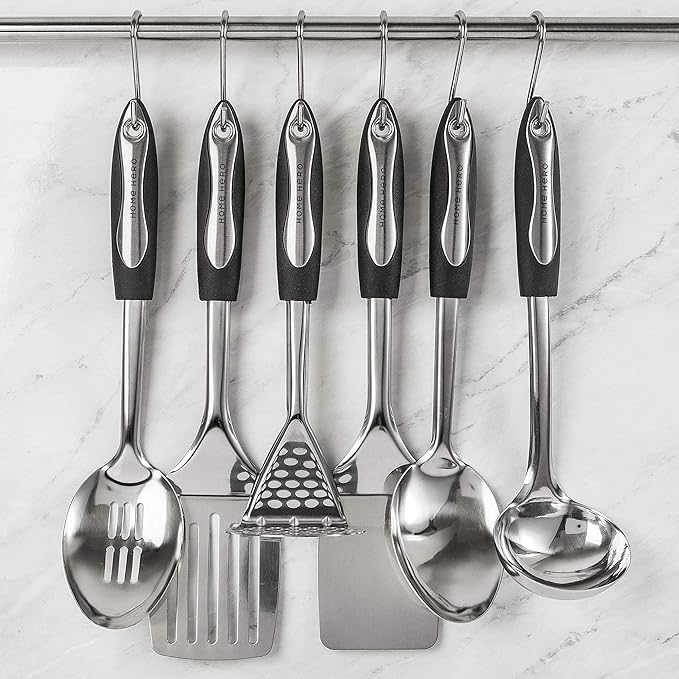 Home Hero Stainless Steel Kitchen Utensils Set - Heat-Resistant Silicone & Nonstick Tools - Durable Stainless Steel Kitchen Gadgets - Complete Kit Measuring Cups & Spoons - 41-Piece Set | Heat-Resistant Stainless Steel Kitchen Utensil Set - Measuring C... - Image 7