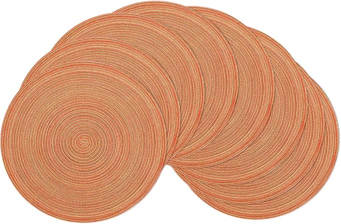 SHACOS Round Braided Placemats Set of 8 Fall Place Mats Washable Polyester 15 inch Round Table Mats for Dining Table Wedding Party Decor (Fall Color Mix, 8) by SHACOS
