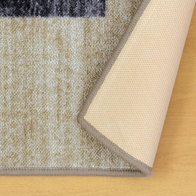 Superior Designer Non-Slip Lockwood Area Rug; Digitally Printed, Low Maintenance, Affordable and Fashionable, Washable Cream - Runner 2' 7" x 8' - Image 5