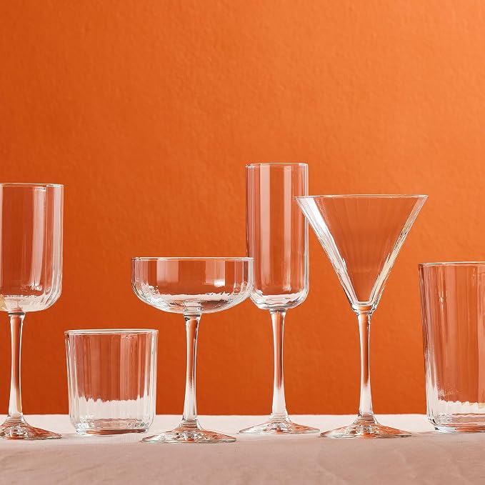 Libbey Paneled Martini Glasses Set of 4, 9.5 Oz Fine Ribbed Modern Martini Glasses, Dishwasher Safe Martini Cocktail Glasses for Cocktail Parties - Image 7