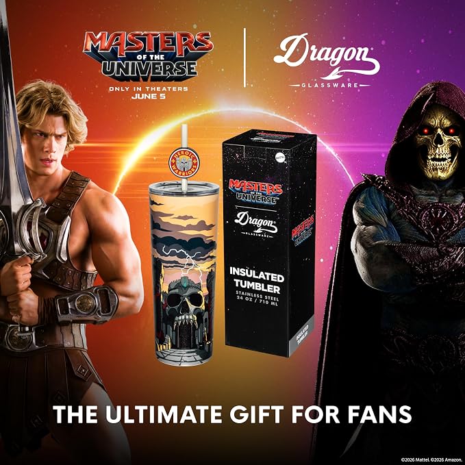 Dragon Glassware x Masters of the Universe Tumbler, 24oz - Castle Grayskull | Vacuum Insulated Stainless Steel Tumbler with Straw & Lid; With Straw Topper; Official Masters of the Universe 2026 Movie Cup - Image 6