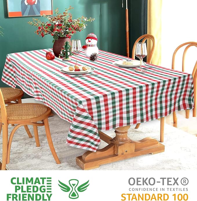 Urban Villa Tablecloth Cotton Tabletop 60x84 (6-8 Seats) Red/Grn/Wht - Image 3