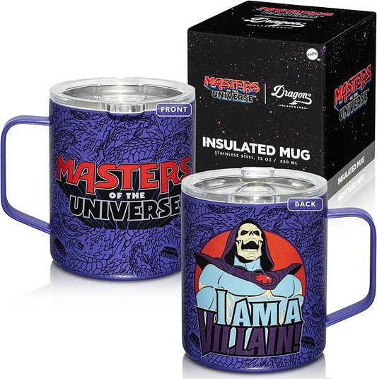 Dragon Glassware x Masters of the Universe Steel Camp Mug, 12 oz - Skeletor | Insulated Stainless Steel Mug for Coffee, Tea, Matcha, Hot Beverages; Official Masters of the Universe 2026 Movie Mug by DragonGlassware