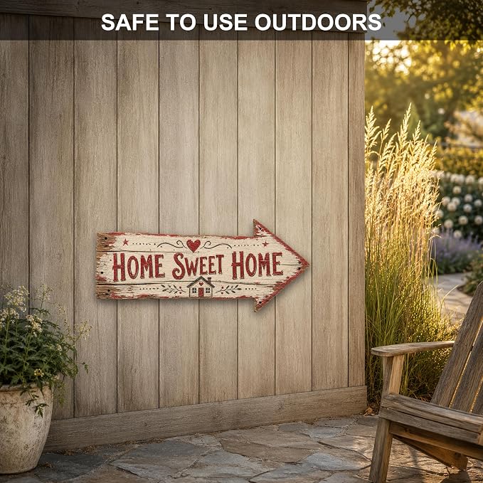 Home Sweet Home Right-Pointing Arrow Sign | barnwood look, rustic, durable print, ready to hang - Image 4