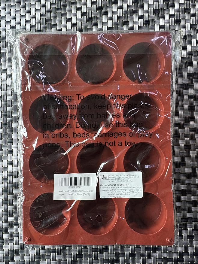 Newk Cylinder Silicone Mold, 4 Packs 12-Cavity Round Cylinder Mold for Cake Pops, Soap Mold, Chocolate Cookie mold, Bath Bomb, Cheesecake, Chocolate Cover Mold