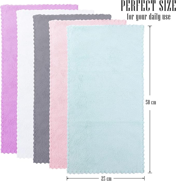 24 Pack Kitchen Dishcloths - Does Not Shed Fluff - Reusable Dish Towels, Dish cloths, Super Absorbent Coral Fleece Cleaning Cloths, Nonstick Oil Washable Fast Drying, 10 x 20 Inch (Multicolor) - Image 2