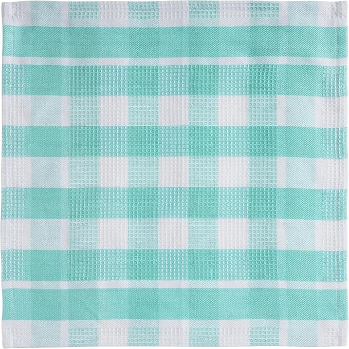 LANE LINEN Premium Cotton Kitchen Dish Towels - 6 Pack Soft Absorbent Dish Cloths, Multi Purpose Cleaning Cloths, 12"x12", Reusable Kitchen Rags - Aqua - Image 3