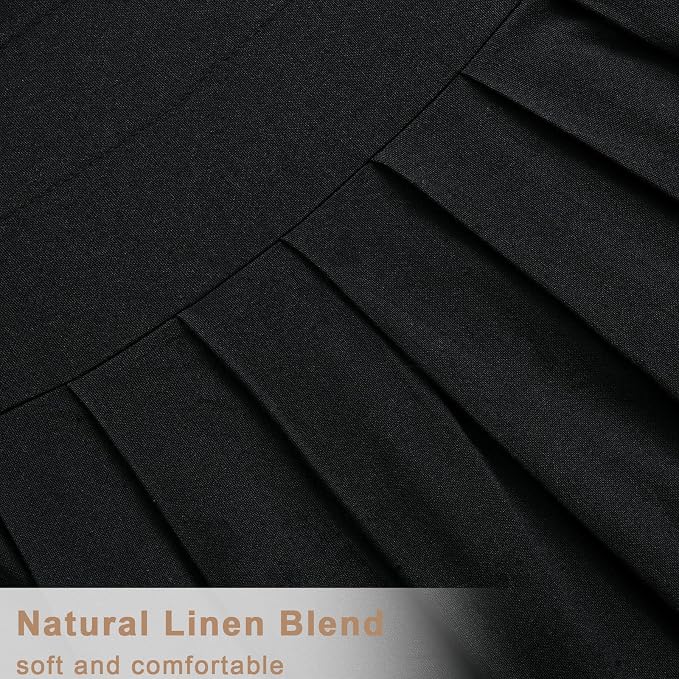 Likiyol Linen Valances for Windows Farmhouse Window Valances with Ruffle Rustic Country Light Filtering Kitchen Valance Curtains Rod Pocket Valance for Bathroom Cafe, Black, 52" W X 18" L - Image 7