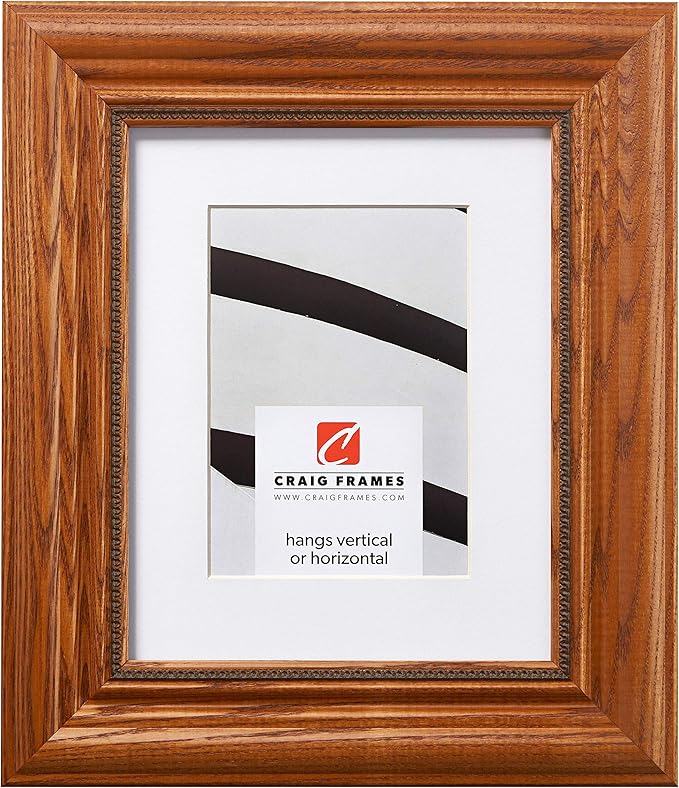 Craig Frames 14x18 Brown Picture Frame Matted to 10x13, Wood Wall Decor | A lightweight, shatter resistant acrylic front, made in the USA for a gallery display by CraigFrames