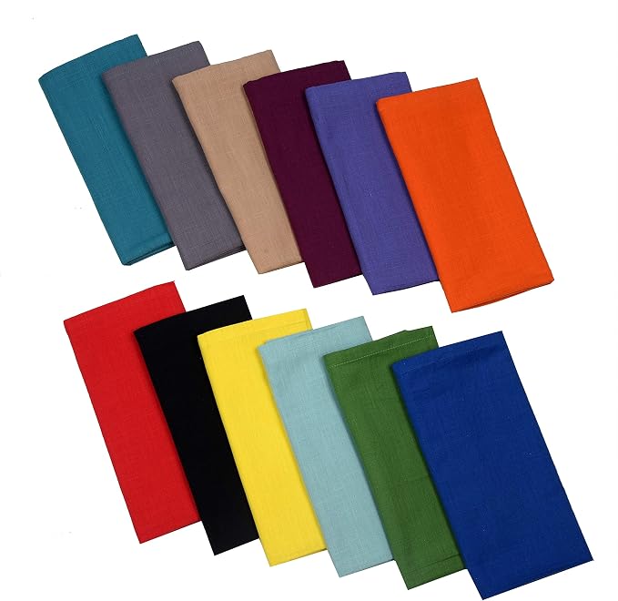Urban Villa Cloth Napkins Cotton 20x20 (Set of 12) Multi - Image 2