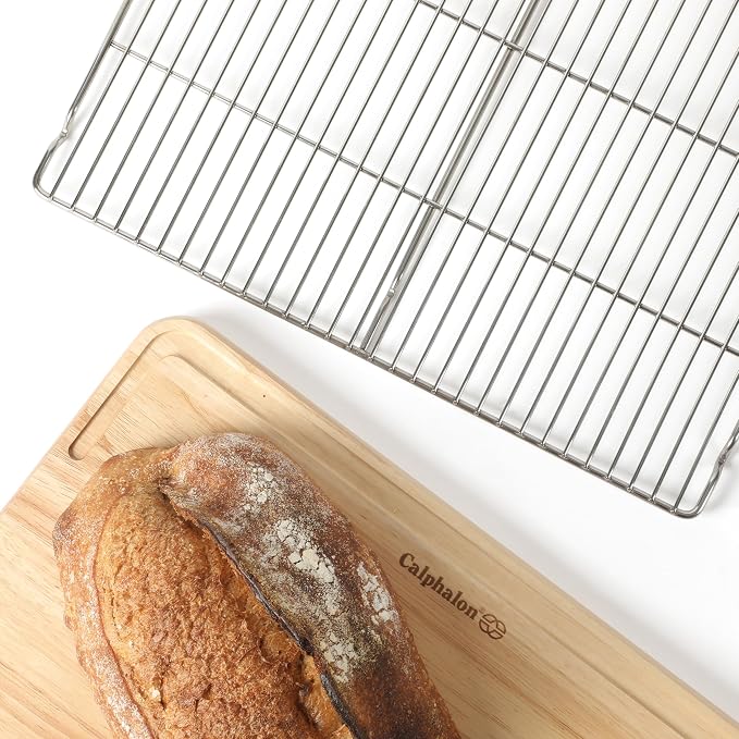 Calphalon Titan 16.5 x 11.5 Inch Cooling and Cooking Rack, Baking Rack, Carbon Steel Durable Oven Safe Wire Rack for Baking, Roasting, Air Circulation, and Cooling - Image 5