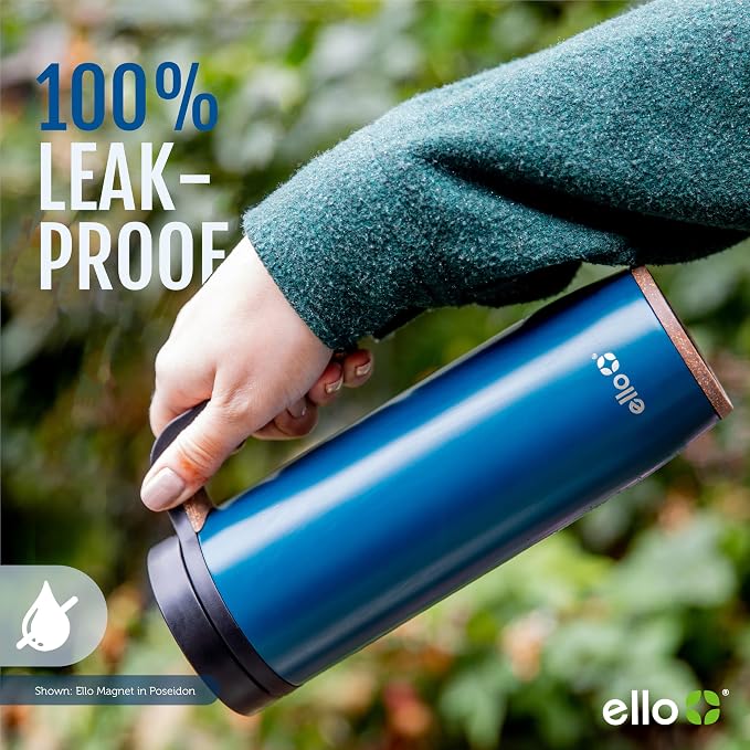 Ello Magnet 18oz Vacuum Insulated Stainless Steel Travel Mug with Side Handle and Leak-Proof Slider Lid and Built-in Coaster, Keeps Hot for 5 Hours, Perfect for Coffee or Tea, BPA-Free - Image 6