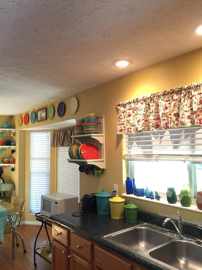 Vintage Kitchen Valance Topper Window Curtain Treatment 42W x 14L, 100% Cotton, Rod Pocket - Image 8