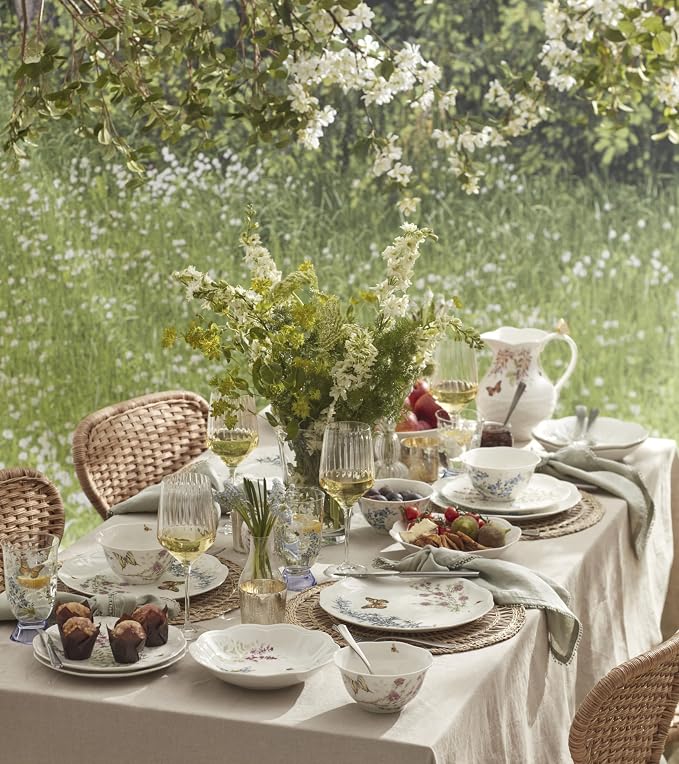 Lenox Porcelain Dinnerware Sets For 4, Butterfly Meadow Herbs 12-Piece Dinnerware Set, Service For 4, Microwave Safe Plates, White Dinner Plates and Bowls Sets, Dishes, Kitchen and Dining (12 Piece) - Image 7