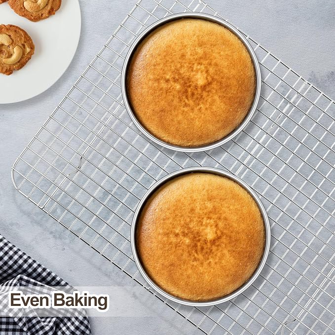 Homikit 6 Inch Cake Pan Set of 2, Stainless Steel Round Cake Pans, 2” Deep Small Nonstick Layer Cake Tins Baking Pan for Wedding Birthday Baby Shower Party, Mirror Finish & Dishwasher Safe - Image 6
