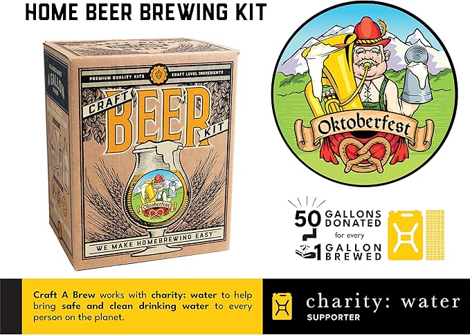 Craft A Brew - Oktoberfest Ale - Beer Making Kit - Make Your Own Craft Beer - Complete Equipment and Supplies - Starter Home Brewing Kit - 1 Gallon