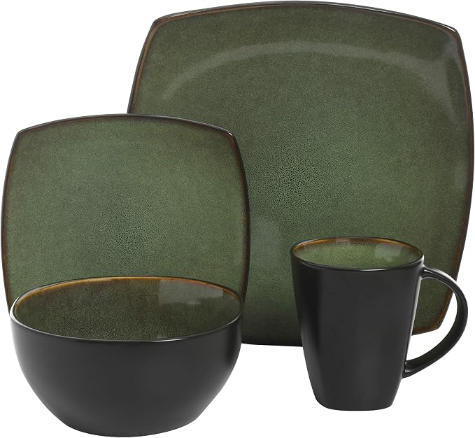 Gibson Elite Soho Lounge 16 Piece Dinnerware Set, Green - Image 2