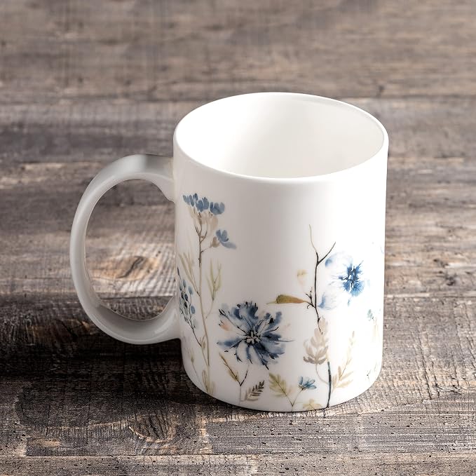 Maison d' Hermine Coffee Mug with Handles Tea Cups (12 Ounce, Pack of 1) | Fine Bone China Coffee Mugs for Hot Beverages Cappuccino Latte Home Restaurant Spring Summer -Ice Florals - Forsty Morning - Image 8