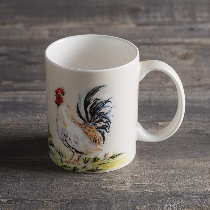 Maison d' Hermine Coffee Mug with Handles Tea Cups (12 Ounce, Pack of 1) | Fine Bone China Coffee Mugs for Hot Beverages Cappuccino Latte Home Restaurant Hotel Spring Summer -Campagne - Coq - Image 7