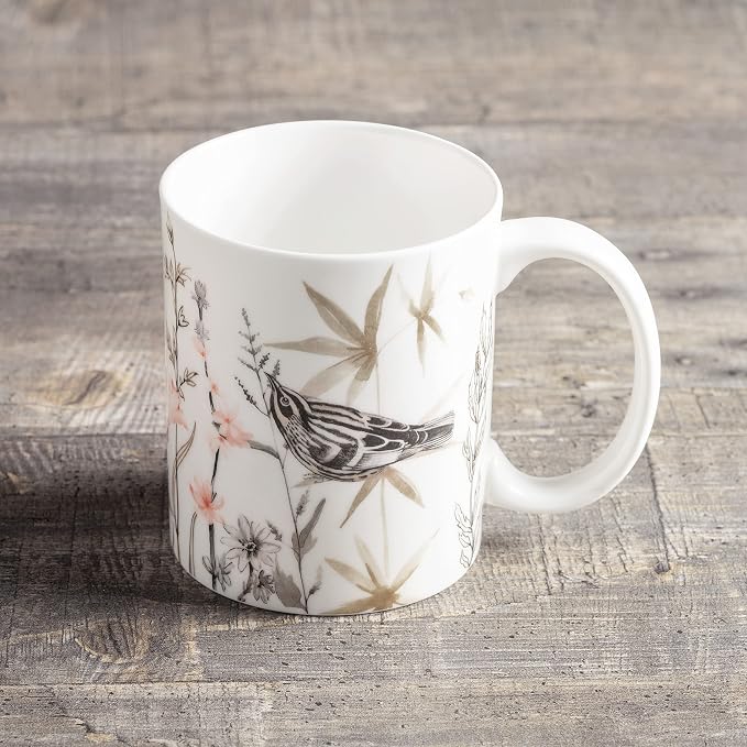 Maison d' Hermine Coffee Mug with Handles Tea Cups (12 Ounce, Pack of 1) | Fine Bone China Coffee Mugs for Hot Beverages Cappuccino Latte Home Spring Summer -Meadow Florals - Brown - Meadow Mornings - Image 7