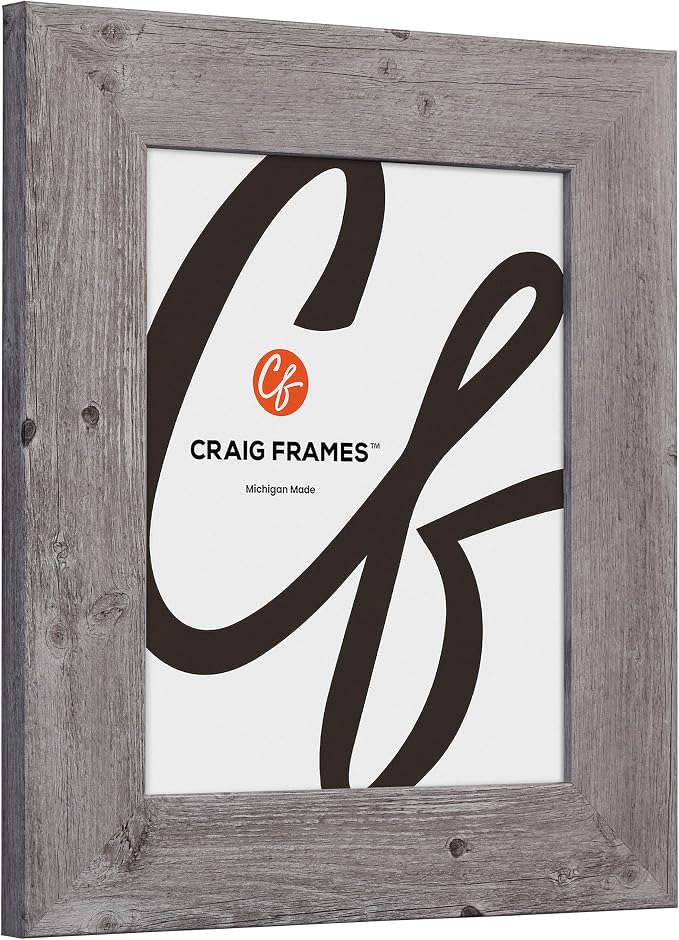 Craig Frames 8x11 Grey Oak Picture Frame for Posters and Gallery Wall | Displays photos and prints behind clear glass, ready to hang, made in the USA - Image 2