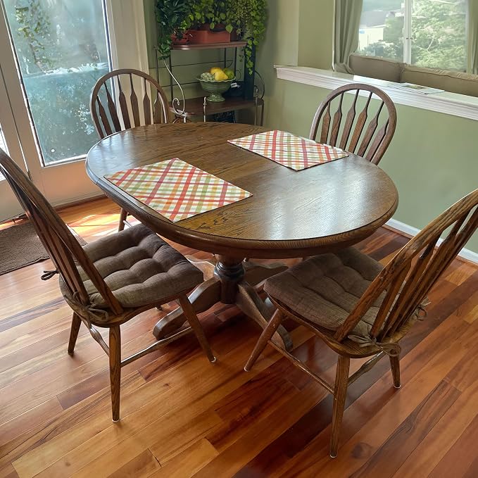 Barnett Home Decor Dining Chair Cushions - Hayden Pecan Size Small Chair Pad 15 x 17 Chair Cushions for Dining Chairs - Reversible, Machine Washable Chair Pads, Mid-Century (Brown / 17") - Image 2