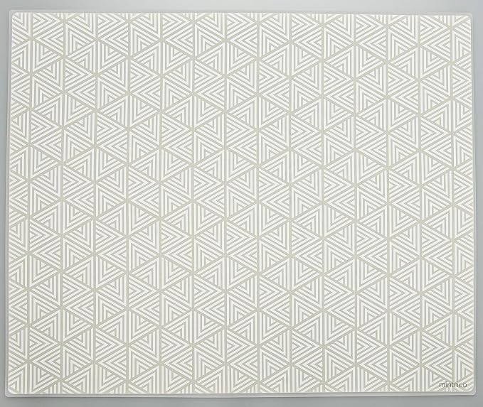 Mintrico placemat for Dining Table Set of 2 Silicone Heat Resistant Non Slip (2, White Triangle) … - Image 2
