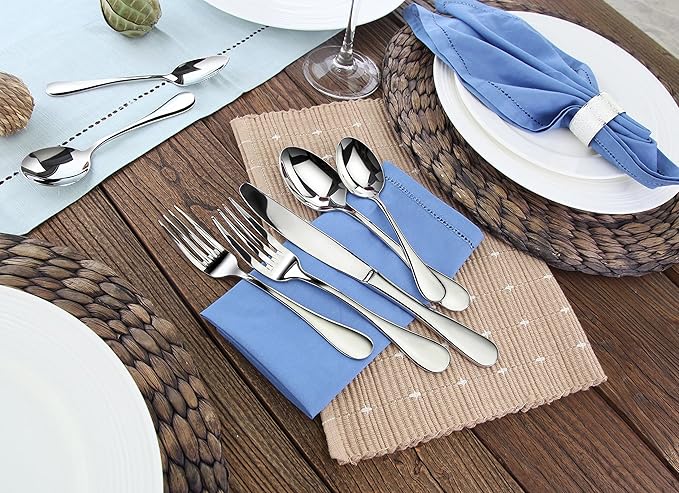 Artaste 56389 Rain 18/10 Stainless Steel Flatware 20-Piece Set, Service for 4