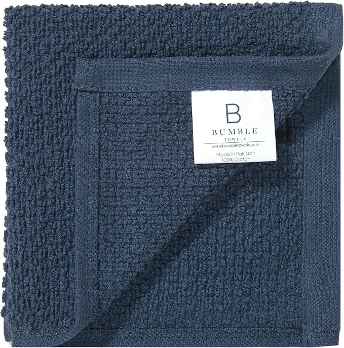 Bumble Dish Cloths 8-Pack, 100% Cotton Kitchen Towels, 12"x12" Blue | 430 GSM Soft Dish Towels for Kitchen, Highly Absorbent & Durable Kitchen Rags for Washing Dishes - Image 6