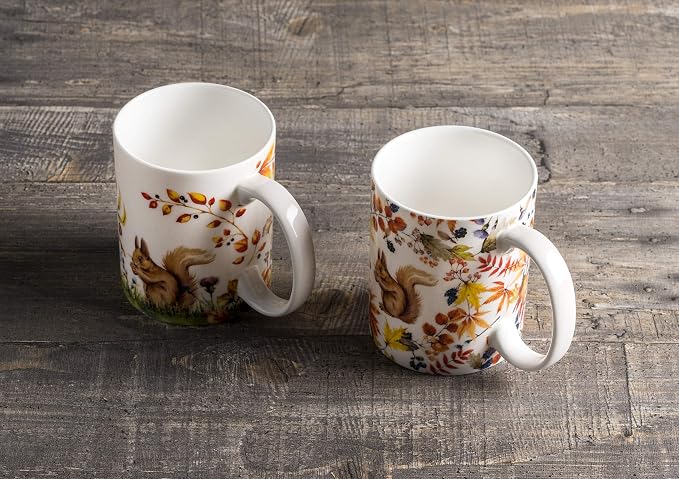 Maison d' Hermine Coffee Mug with Handles Tea Cups (12 Ounce, Pack of 2) | Fine Bone China Coffee Mugs for Hot Beverages Cappuccino Latte Home Restaurant Hotel Spring Summer -Sous-Bois - Image 8