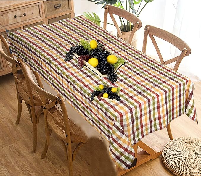 Urban Villa Tablecloth Cotton Tabletop 52x70 (4-6 Seats) Harvest Checks - Image 5