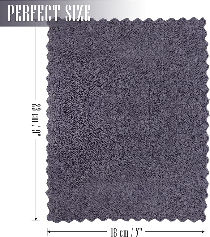 Sunny zzzZZ 24 Pack Kitchen Dishcloths - Does Not Shed Fluff - Reusable Dish Towels, Dish Cloths, Super Absorbent Coral Fleece Cleaning Cloths, Nonstick Oil Washable Fast Drying, 7 x 9 Inch (Grey) - Image 2
